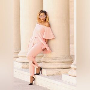 Beulah Blush Off-Shoulder 2 piece set